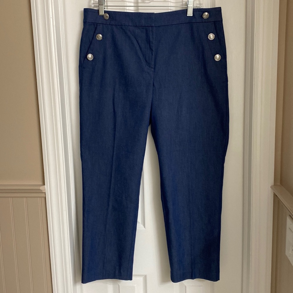 Classic Navy Crop Sailor Pants - Women